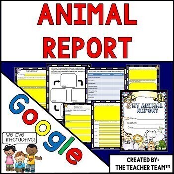 Preview of Animal Research Project | Animal Report | Google Classroom | Google Slides