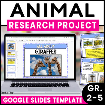 Preview of Animal Research Project, Animal Report Template, Google Slides, Digital