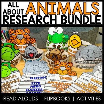 Preview of Animal Research Projects BUNDLE Nonfiction Unit 1st or 2nd Grade Kids Crafts