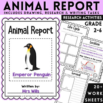 Preview of Animal Research Project Booklet | Information Report Template Worksheet Activity