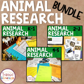 Preview of Animal Research Project Bundle for K - 5 Library Research Skills