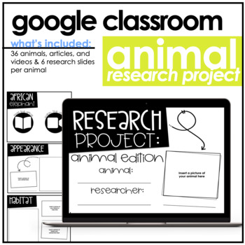 Preview of Animal Research Project | Digital/Paperless | Google Classroom