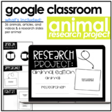 Animal Research Project | Digital/Paperless | Google Classroom