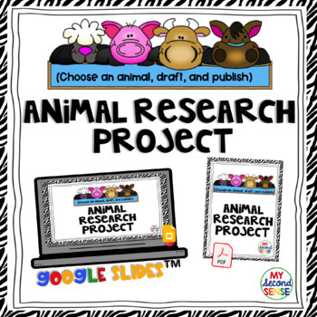 Preview of Animal Research Project| Digital |Printable|Choose an Animal, Draft, and Publish