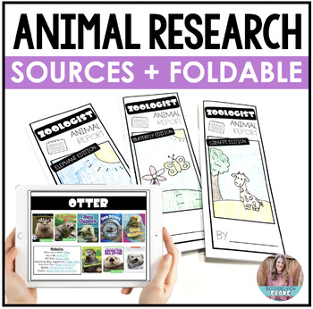 Preview of Animal Research Project - Digital Sources & Foldable for 3rd, 4th, 5th Grade