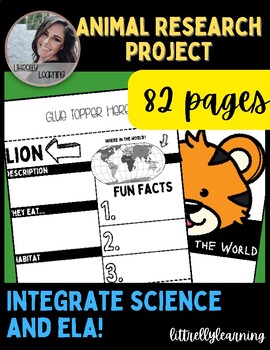 Preview of Animal Research Project ELA and Science Integration Easy to Use! PRINT READY