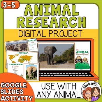 Preview of Animal Research Project  Google Slides Digital Activity