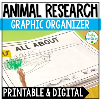 Preview of Animal Research Project Graphic Organizer | Report Template for K, 1st, 2nd