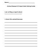 Animal Research Project Note-taking Guide