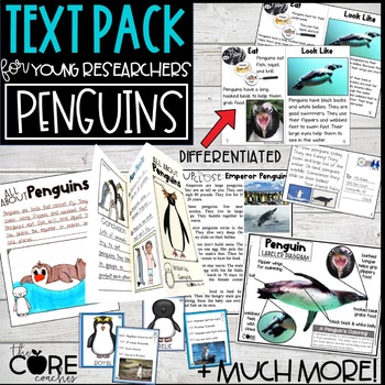 Preview of Animal Research Project - Penguins Differentiated Texts - Leveled Readers