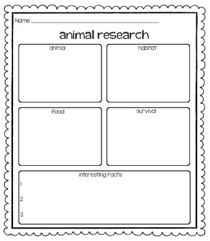 animal research project lesson plan