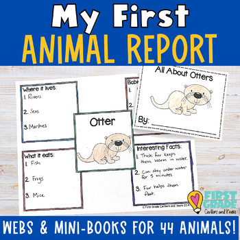 Preview of Animal Research Project Report First Grade Graphic Organizer and Template