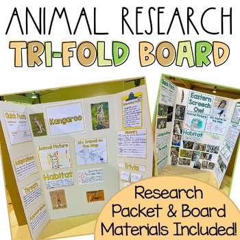 Preview of Animal Research Project | Research Packet & Tri-Fold Board Materials | Editable