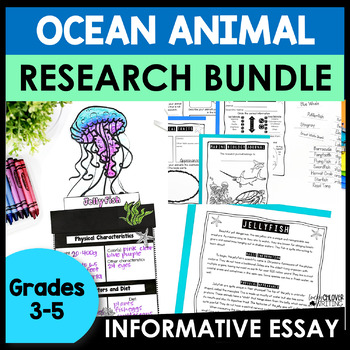 Preview of Marine Ocean Animal Research Project - Informational Writing Graphic Organizer