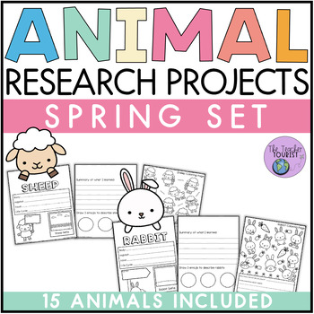 Preview of Animal Research Project Spring Set | Informational Writing | Animal Facts