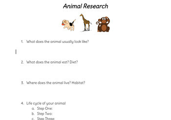 Preview of Animal Research Project Template
