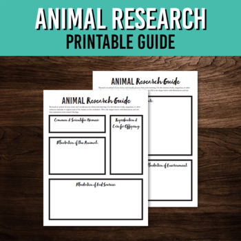 animal research project templates