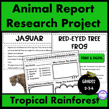 Preview of Animal Research Project | Tropical Rainforest Report
