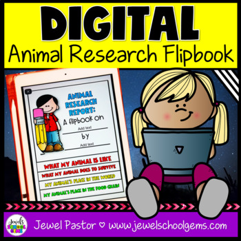 Preview of Animal Research Project and Posters DIGITAL Flipbook Google™ Slides Activities