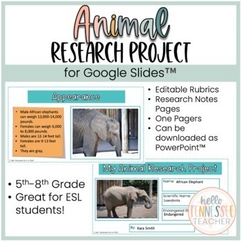 animal research project grade 6