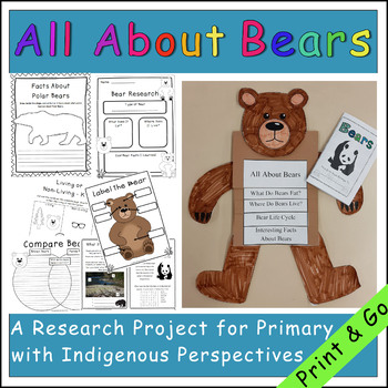 Preview of Animal Research Project for Primary - Bears (With Indigenous Perspectives)