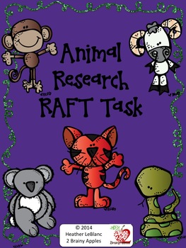 Preview of Animal Research RAFT Task- Common Core ELA Informational Writing