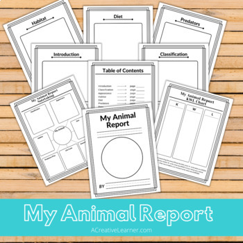 Preview of Animal Research Report 1st grade K 1st 2nd