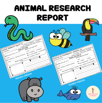 Preview of Animal Research Report (English and Spanish).