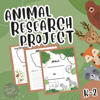 Preview of Animal Research Report Project Writing Template Kindergarten, 1st, and 2nd Grade