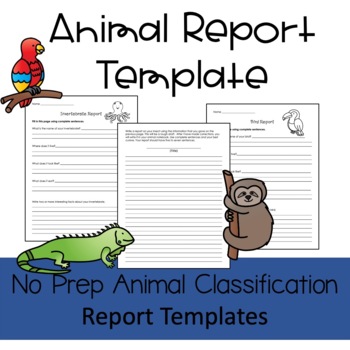 Animal Research Report Template | Animal Classification Non-fiction Writing