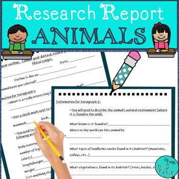 3rd grade animal research report template