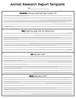 Animal Research Report Writing Template and Final Draft Page | TPT