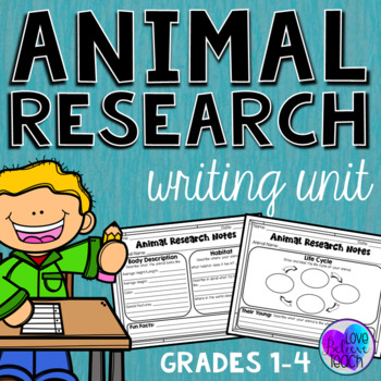Preview of Animal Research Project Report Nonfiction Writing Unit