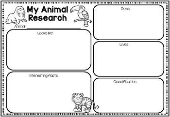 Animal Research Graphic Organizer by My Natural Teaching Space | TPT