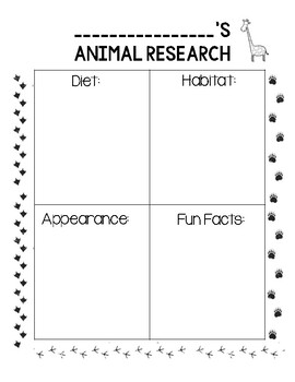 Animal Research Template by Miss Rohde's Room | Teachers Pay Teachers