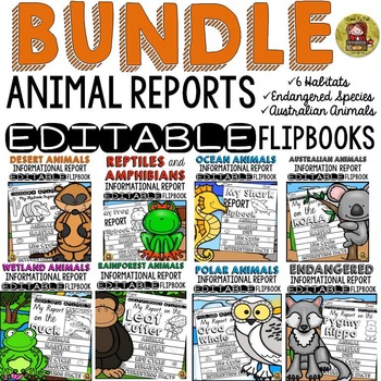 Preview of Animal Research Templates Animal Reports Bundle Print & Digital