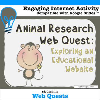 Preview of Animal Research Skills Explore w Report Webquest Activity Printable
