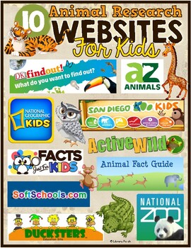 Preview of Animal Research Websites for Kids