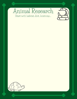 Preview of Animal Research Worksheet