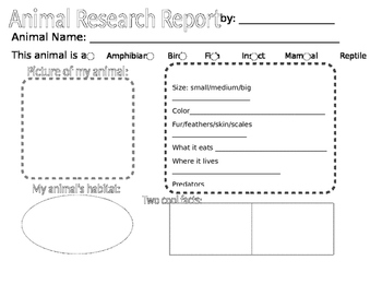 Preview of Animal Research Worksheet 2