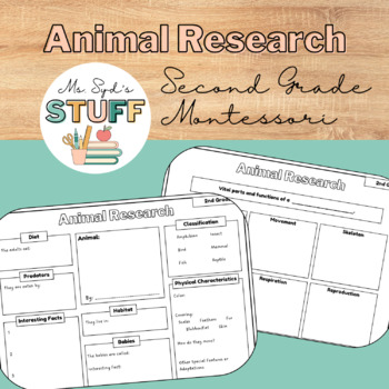 Montessori Animal Research Teaching Resources | TPT
