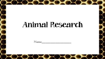 Preview of Animal Research and Essay (elementary)