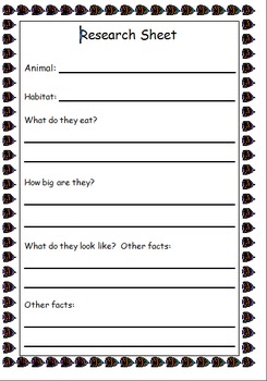 Preview of Animal Research and Fact File Sheet