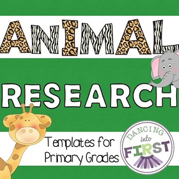 Preview of Animal Research templates for primary grades