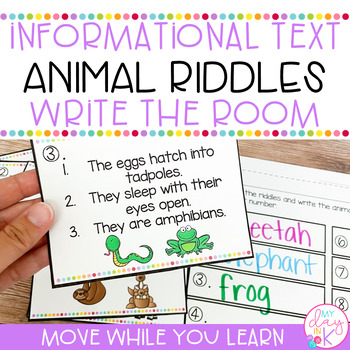 Animal Riddles Write the Room by My Day in K | Teachers Pay Teachers