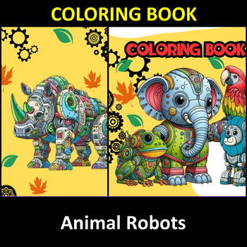 Preview of Animal Robots Coloring Book
