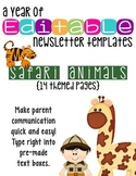 Editable Newsletter Templates (14 included): Animal Safari Theme