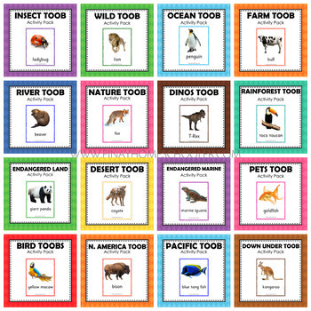 Animal Study Safari Toobs Activity Learning BUNDLE