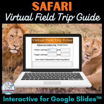 Preview of Animal Safari Virtual Field Trip Guide for Google Slides™ - Reflection Pages