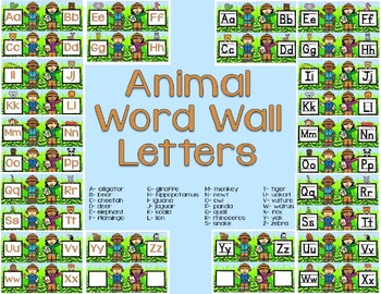 Preview of Animal/Safari/Zoo Word or Focus Wall Letters- 2 versions